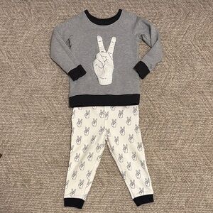 Monica + Andy Peace Sign Kids sweatshirt and sweatpants